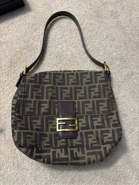 MAMA Baguette Monogram Brown Shoulder Bag